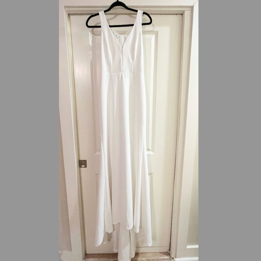 Lulu's Long-Lasting Love Ivory Lace V-Neck Mermaid Dress - Picture 5 of 15